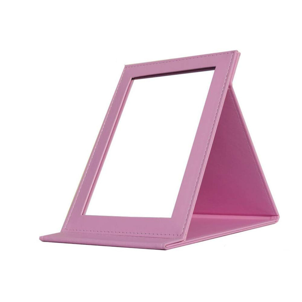 Portable Folding Makeup Mirror, Clear Reflection Hd Glass With Soft Tpu Buffer And Minimalist Design For Travel Friendly Usage