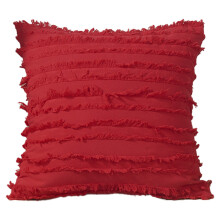 Capas de almofada para sofá em tecido jacquard listrado, material macio e confortável para sofá quadrado vermelho coral e capa de almofada