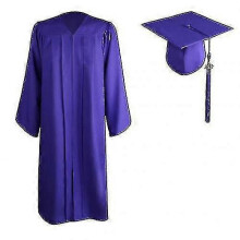 (XXXL,Purple)2022 Adult Zip Closure University Academic Graduation Gown Robe Mortarboard Cap