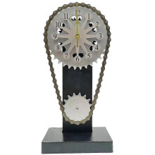 (WHITE)Steampunk Clock With Movement Gears Home Decor Rotating Gear Clock