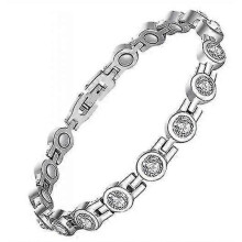 (White)Magnetic Bracelet Women, Lymphatic Drainage Therapeutic Magnetic Bracelets Pain Relief Arthritis Adjustable