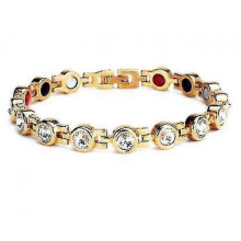 (Gold white)Magnetic Bracelet Women, Lymphatic Drainage Therapeutic Magnetic Bracelets Pain Relief Arthritis Adjustable