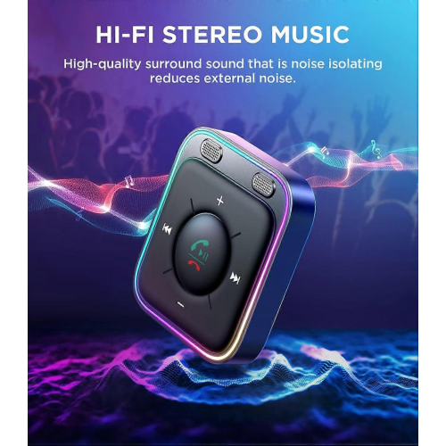 Adaptador Bluetooth AUX para carro com microfone duplo e cancelamento de ruído, receptor USB AUX Bluetooth 5.3 compatível com rádios de carr 1