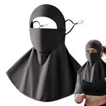 Neck protection for men, sun UV protection, with drinking hole, adjustable ear straps, breathable