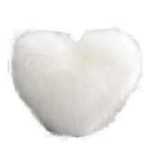 Heart Shaped Decorative Cushion, Soft Comfortable Faux Fur Throw Pillow for Bedrooms, Luxurious Feel (Pink)