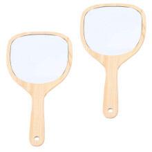 Espelho de viagem portátil requintado, com design ergonômico, ultra transparente para uma clareza incomparável, moldura de bambu natural que
