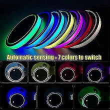 Led Cup Holder Lights, 2pcs Led Car Coasterss with 7 Colors Luminescent Light Cup Pad, Usb Charging Cup Mat-youxiu)