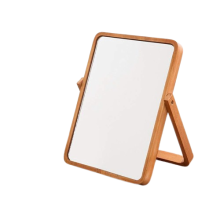 Vanity Desk Mirror, Wooden Frame with Clear Reflection for Any Position, Portable Wall-Mounted Mirrors Stable Base for Bedroom Living Room (Adjustable