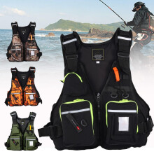 Fly Fishing Vest for Adults, Fishing Life Jacket with Multiple Pockets (50100kg) Black