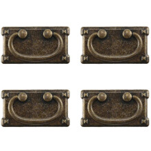 4pcs Vintage Antique Bronze Drawer Ring Pull Handles, Cabinet Door Furniture Handle Decoration