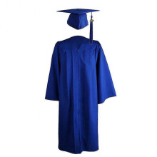 (M,Sapphire Blue)2022 Adult Zip Closure University Academic Graduation Gown Robe Mortarboard Cap