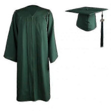 (XXXL,Atrovirens)2022 Adult Zip Closure University Academic Graduation Gown Robe Mortarboard Cap