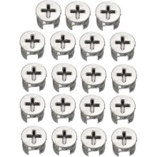 15 Pcs Furniture Cam Lock Nut Connectors Fittings 15x12mm Compatible Cabinet Drawer Wardrobe Panel Connecting