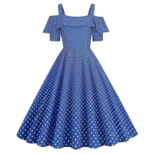 (S,JY15511)Lady Retro Polka Dot Swing Dress 50s 60s Rockabilly Cocktail Evening Party Dress