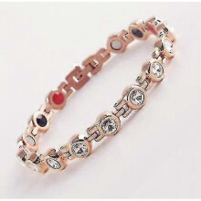 (Rose gold)Magnetic Bracelet Women, Lymphatic Drainage Therapeutic Magnetic Bracelets Pain Relief Arthritis Adjustable