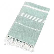 (Green)Soft Beach Towel Turkish Style Tassel Design Water Absorbent Bath Cotton Blend