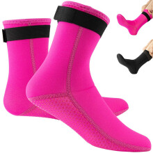 3 mm Neoprene Socks for Adults, for Water Sports (Pink, XSS)