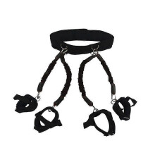 (Black)200lbs Resistance Bands Boxing Fitness Training Belt Leg Strength Exercise