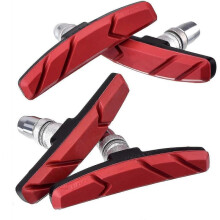 (Red)2 Pairs Bicycle Brake Shoes For V-brakes U-brake And Cantilever