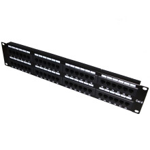 48 Ports UTP Cat 6 Patch Panel Networking RJ45 Ports19 inch Rack Mounted with Rear Management Arm