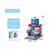 (Style21) Commercial Street Convenience Store Fruit Shop Milk Tea Building Shop Blocks