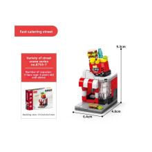 (Style24) Commercial Street Convenience Store Fruit Shop Milk Tea Building Shop Blocks