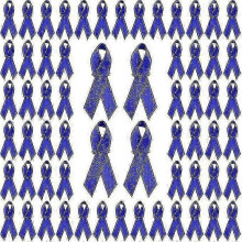 (Blue)200pcs Ribbon With Safety Pins, Cancer Awareness Pins Ribbon Brooch For Party Event Supplies Clothing Decoration New Arrival