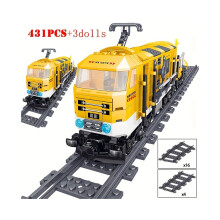 Modellino di treno urbano fai-da-te creativo | 431 pezzi | Include tre minifigure di passeggeri e un