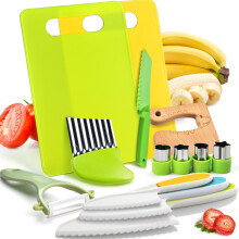 Montessori Kitchen Tools,13Pcs Toddler Knife Set Kids Knife Set for Real Cooking-Kids Kitchen Tools Set