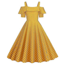 (XL,JY15513)Lady Retro Polka Dot Swing Dress 50s 60s Rockabilly Cocktail Evening Party Dress