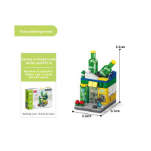 (Style25) Commercial Street Convenience Store Fruit Shop Milk Tea Building Shop Blocks