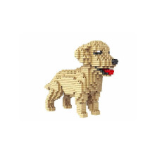 Figura de perro Golden Retriever para armar con Nanoblocks, 950 piezas.