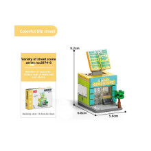 (Style17) Commercial Street Convenience Store Fruit Shop Milk Tea Building Shop Blocks
