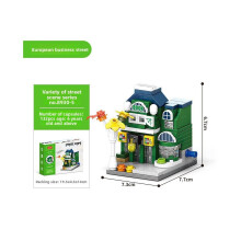 (Style5) Commercial Street Convenience Store Fruit Shop Milk Tea Building Shop Blocks