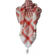 (White Red)Palestine Scarf, Keffiyeh, Arafat Hatta, Wide With Tassels, Shemagh Keffiyeh Arab Houndstooth100%!ZZ19