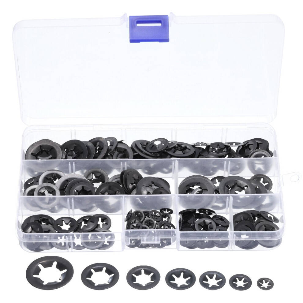 Parts For Machine 320Pcs Internal Tooth Star Lock Washers Assorted Kit M3-M12 Washers 65Mn Steel (#Cn-310724-02570) 9412369405951