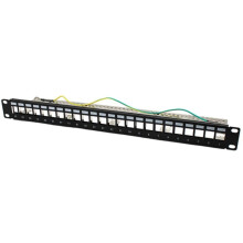 for 24 Port RJ45 Blank Patch Panel 1U 19 Inch All-Metal Rack Mount for Cat5E/Cat6A/Cat7 Ethernet Cable, 6924023034252