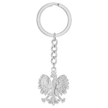 (Silver)Poland Symbol Eagle Pendant Keychain Gold Silver Color Party Jewelry Ethnic Keyring for Women Men Metal Badge Charm Gift Silver New Arrival