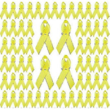 (yellow)200pcs Ribbon With Safety Pins, Cancer Awareness Pins Ribbon Brooch For Party Event Supplies Clothing Decoration New Arrival