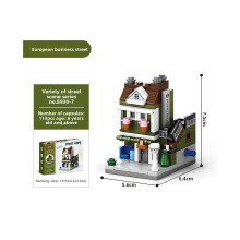 (Style7) Commercial Street Convenience Store Fruit Shop Milk Tea Building Shop Blocks