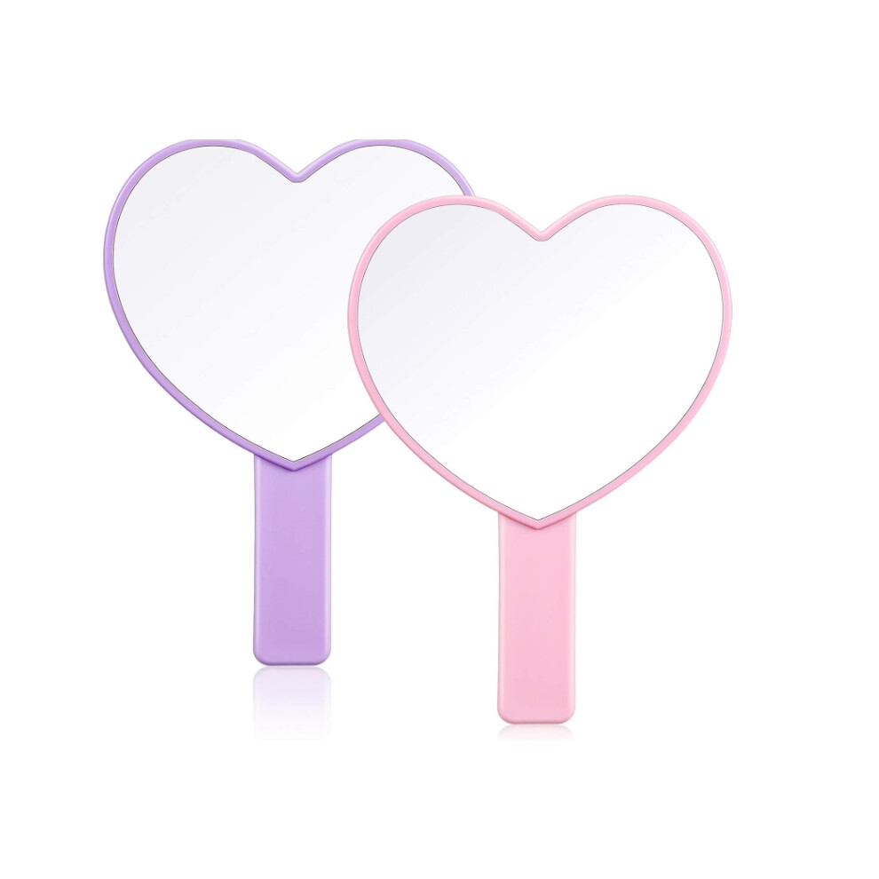 Stylish Heart-Shaped Travel Handheld Mirrors, Practical and Adorable Beauty Accessory, Decorative Hand Held Mirror for Women