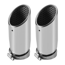 2 Unids para C180 Punta de Silenciador de Escape de AutomóVil Tubo de Acero Inoxidable Cromo Modificado Coche Cola Trasera Garganta