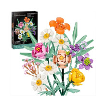 Bouquet romantico, mattoncini da costruzione fai da te, fiori artificiali, giocattolo Bouque