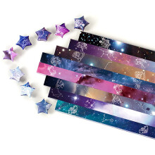 540 Pieces Lucky Star Paper Strips Bright Color Origami Folding Kit for Birthday Wishes
