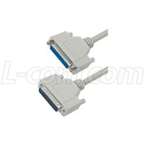Computer Cable, D Sub 25 Position Plug, D Sub 25 Position Receptacle, 5 ft, 1.52 m, Grey 1