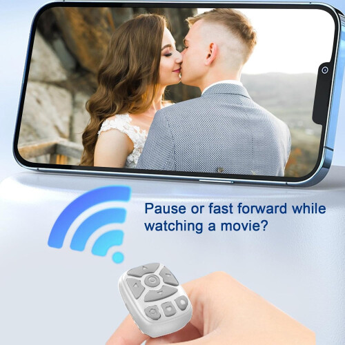Page Remote Control - Wireless Phone Scrolling Remote Control, White Finger Page Clip, Video Shutter, Selfie Button 1
