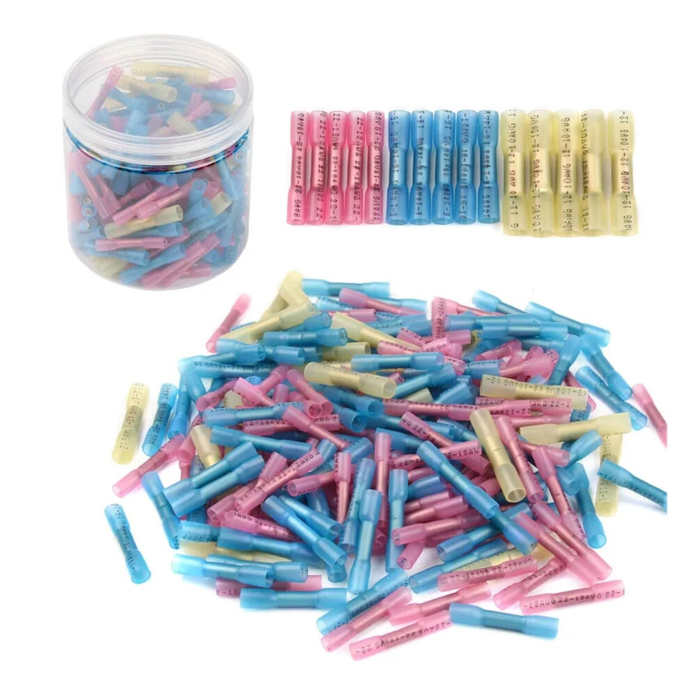 200Pcs Heat Shrink Butt Connectors Seal Electrical Wire Connector Splice Cable Crimp Terminals Awg 2210 Ref: 6246 9412369408365