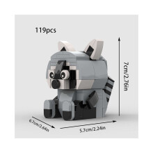 (M9514) Niedliches Waschbär-Bausteinset – DIY-Lernbausteine