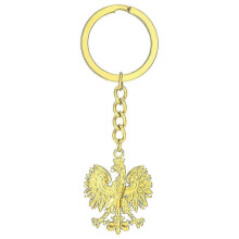 (Gold)Poland Symbol Eagle Pendant Keychain Gold Silver Color Party Jewelry Ethnic Keyring for Women Men Metal Badge Charm Gift Silver New Arrival