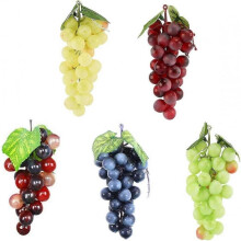 5 Bunches Artificial Grape Fake Grapes with Vines Lifelike Simulation Fruit Decorative for Vintage Wedding Favor Fruit Wine Decor Faux Fruit Props(36Z